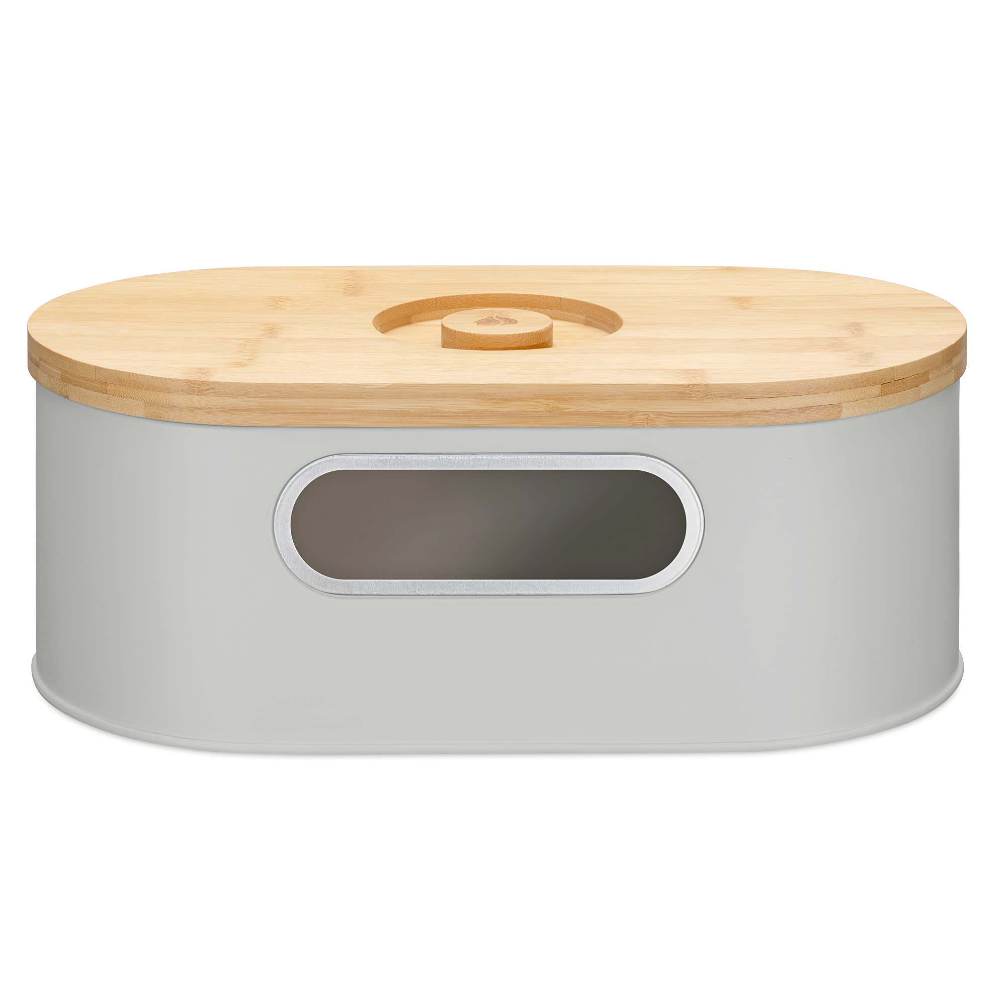 navaris-kitchen-brotkasten-taupe-mit-bambusdeckel-schneidebrett image 7