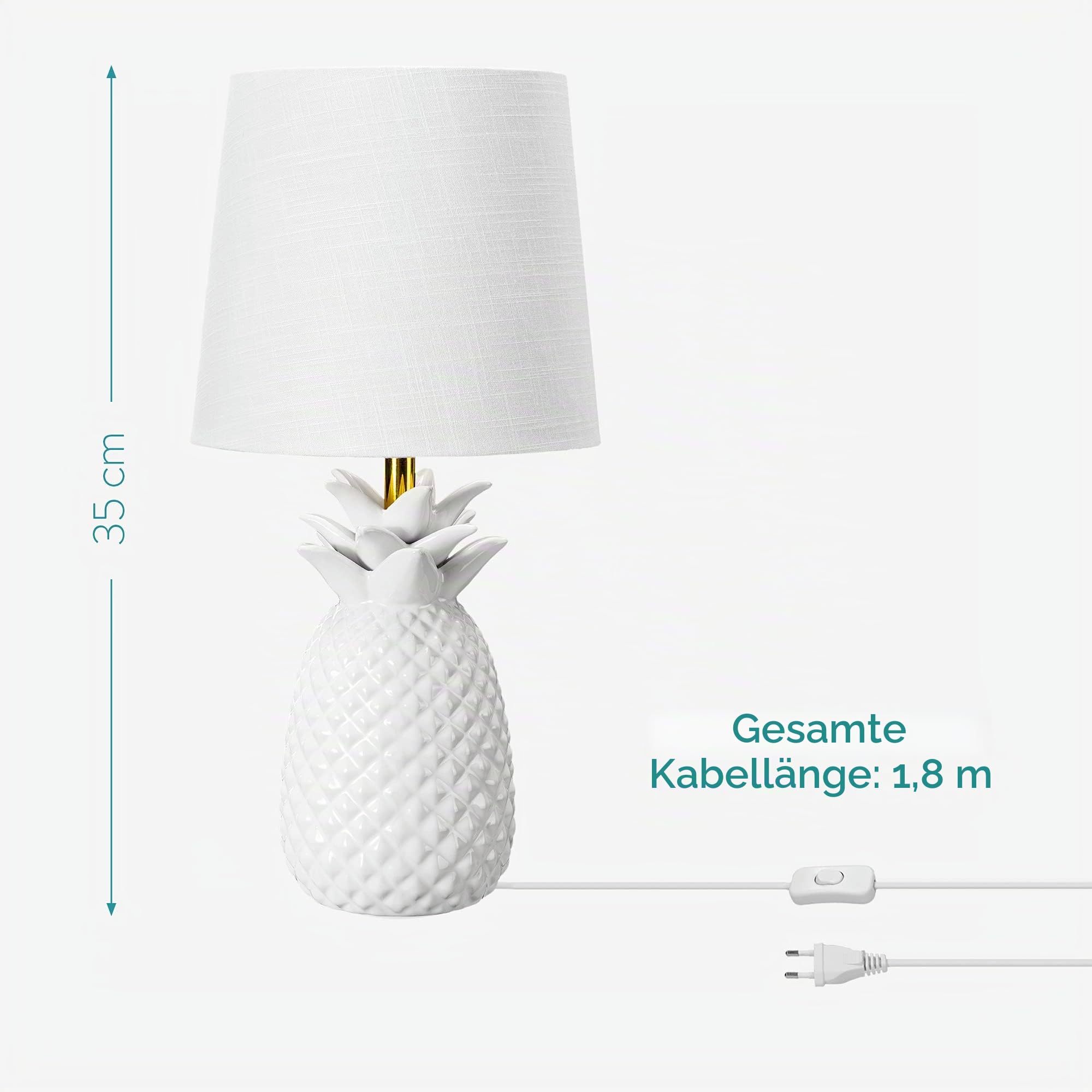 navaris-tischlampe-ananas-35cm-keramiklampe-e14-wei-wei image 4