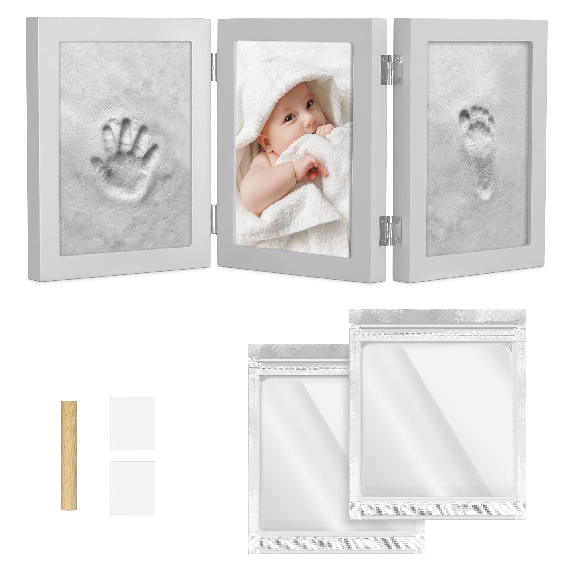 navaris-baby-bilderrahmen-gipsabdruck-bambus-220x170-mm image 1