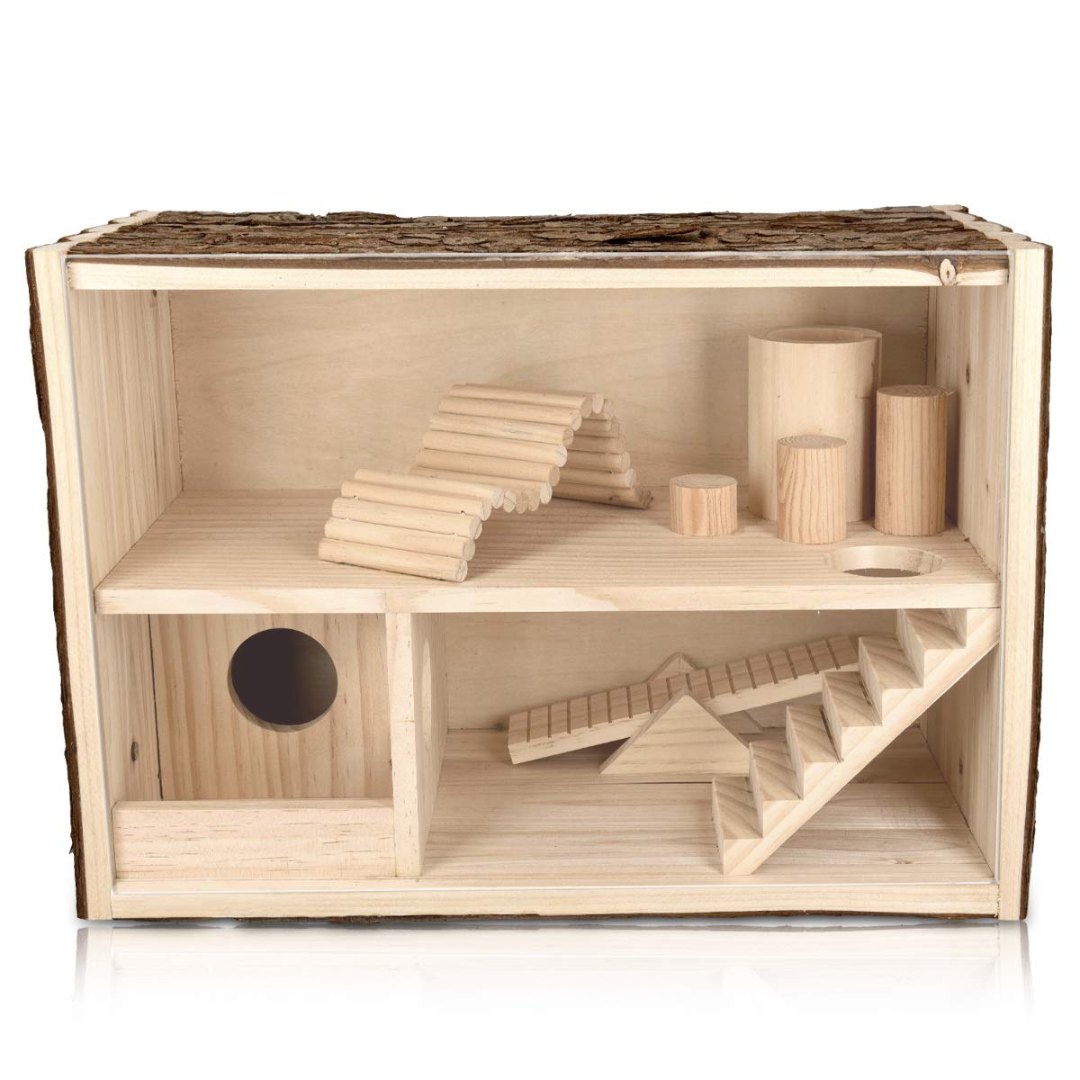 navaris-living-hamsterhaus-zweist-ckig-holz-39cm-f-r-nager image 7