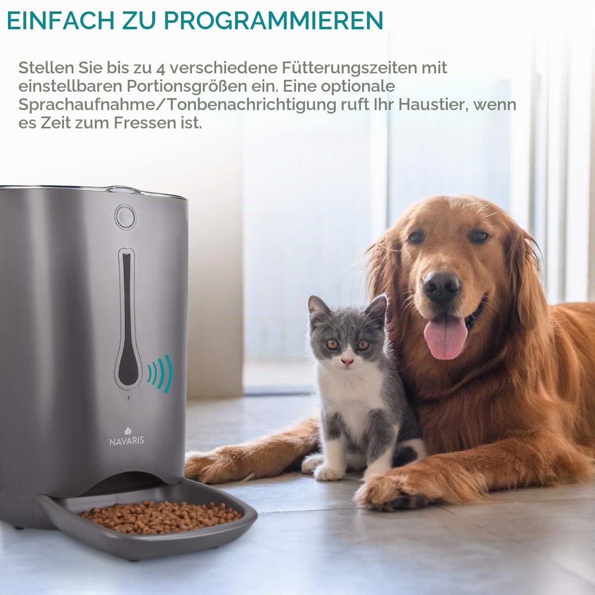 navaris-animals-futterautomat-6l-futterspender-timer-trockenfutter image 3