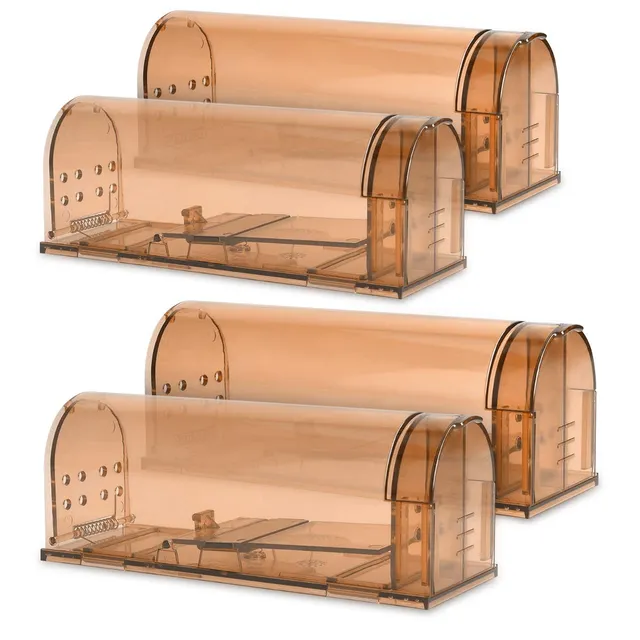 navaris-garden-lebendfalle-m-use-4er-set-braun-transparent-17cm image 1