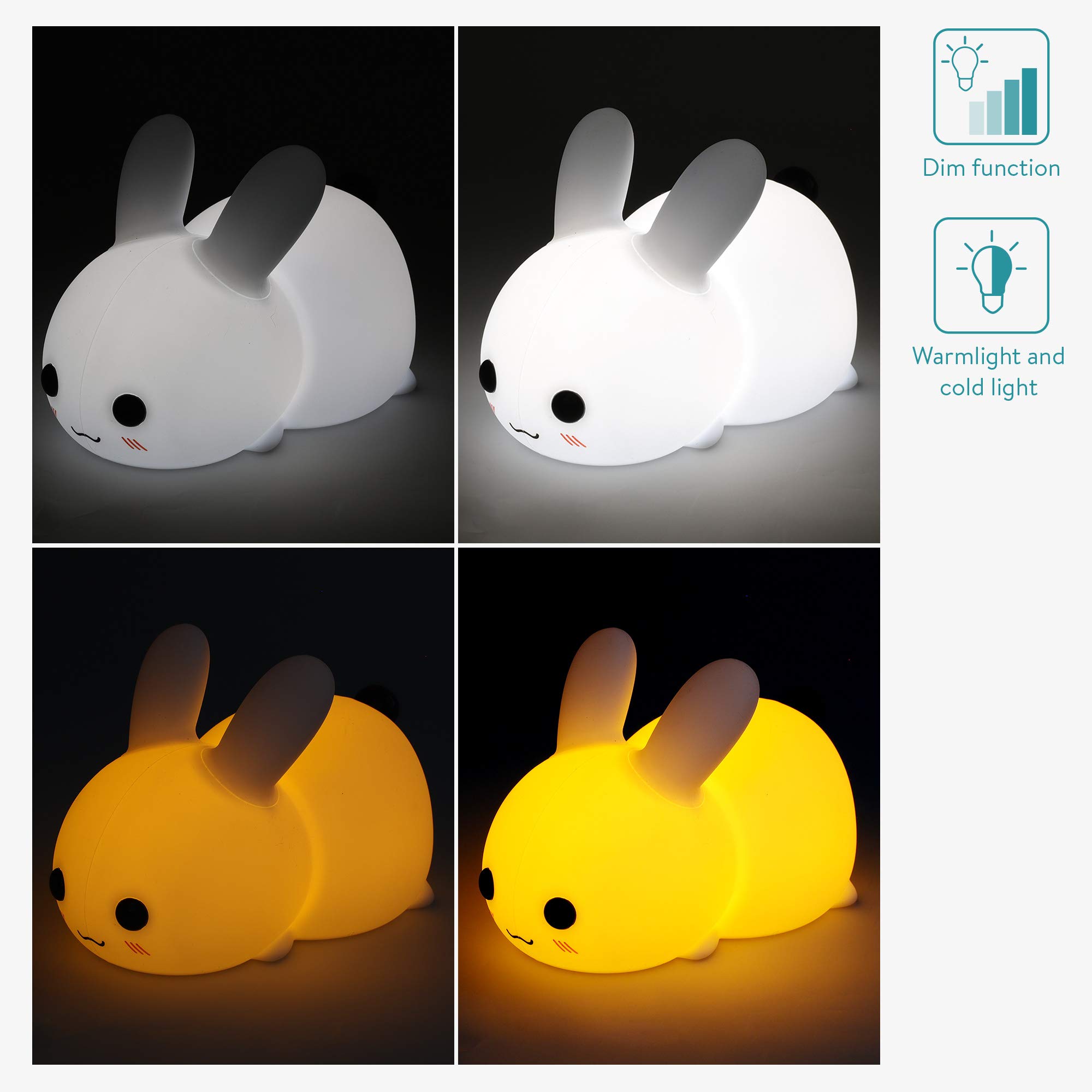 navaris-led-nachtlicht-hase-snow-white-rabbit-dimmbar image 3