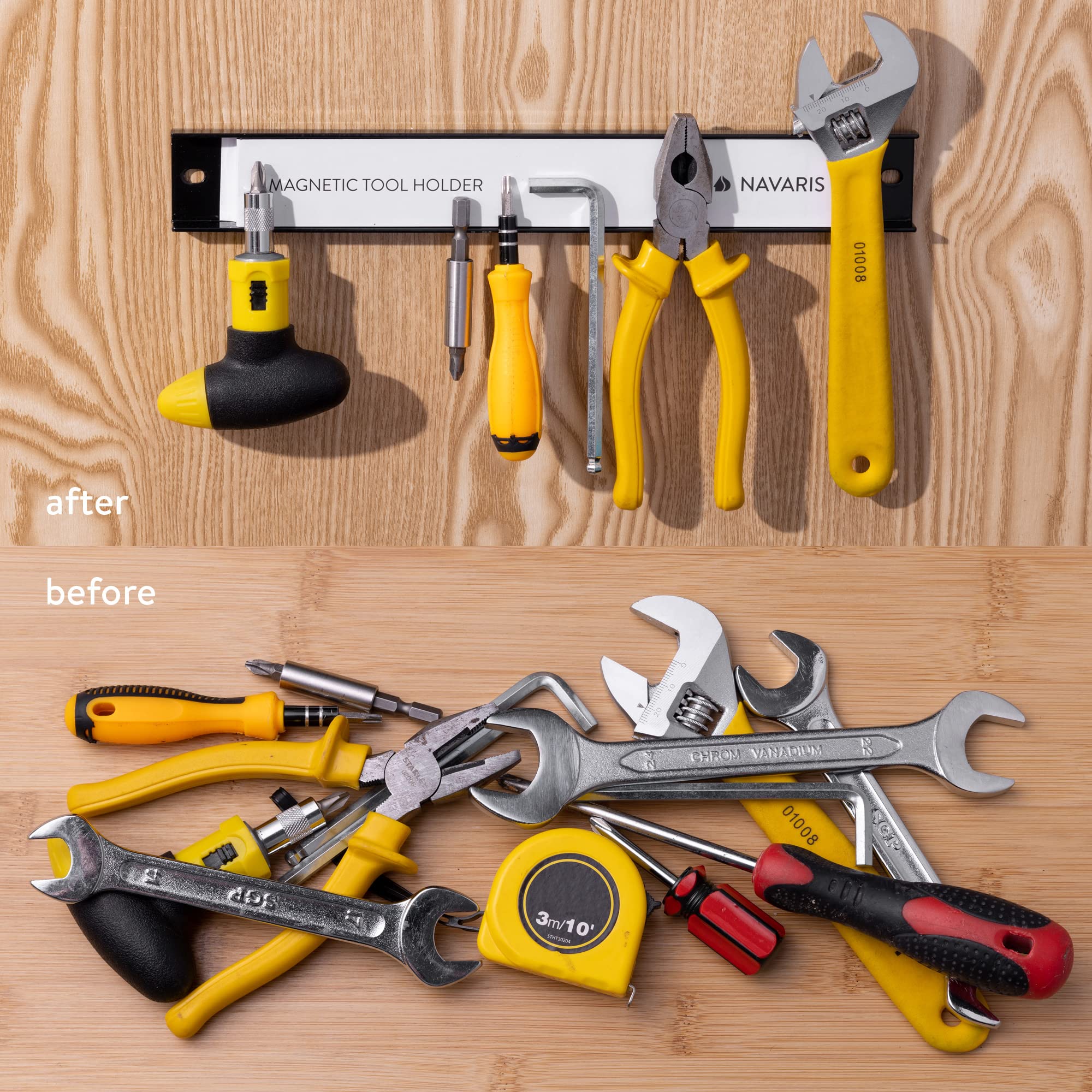 navaris-magnetleiste-werkzeug-2er-set-30cm-15kg-traglast image 2