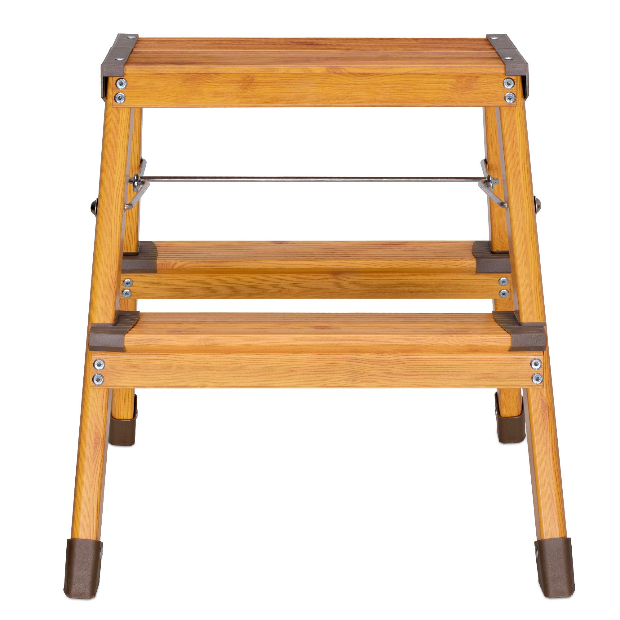 navaris-living-klapptritt-alu-2-stufen-holzoptik-bis-150-kg image 7