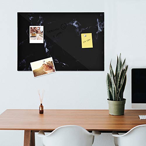 navaris-magnettafel-glas-60x40-schwarz-marmor-beschreibbar image 8