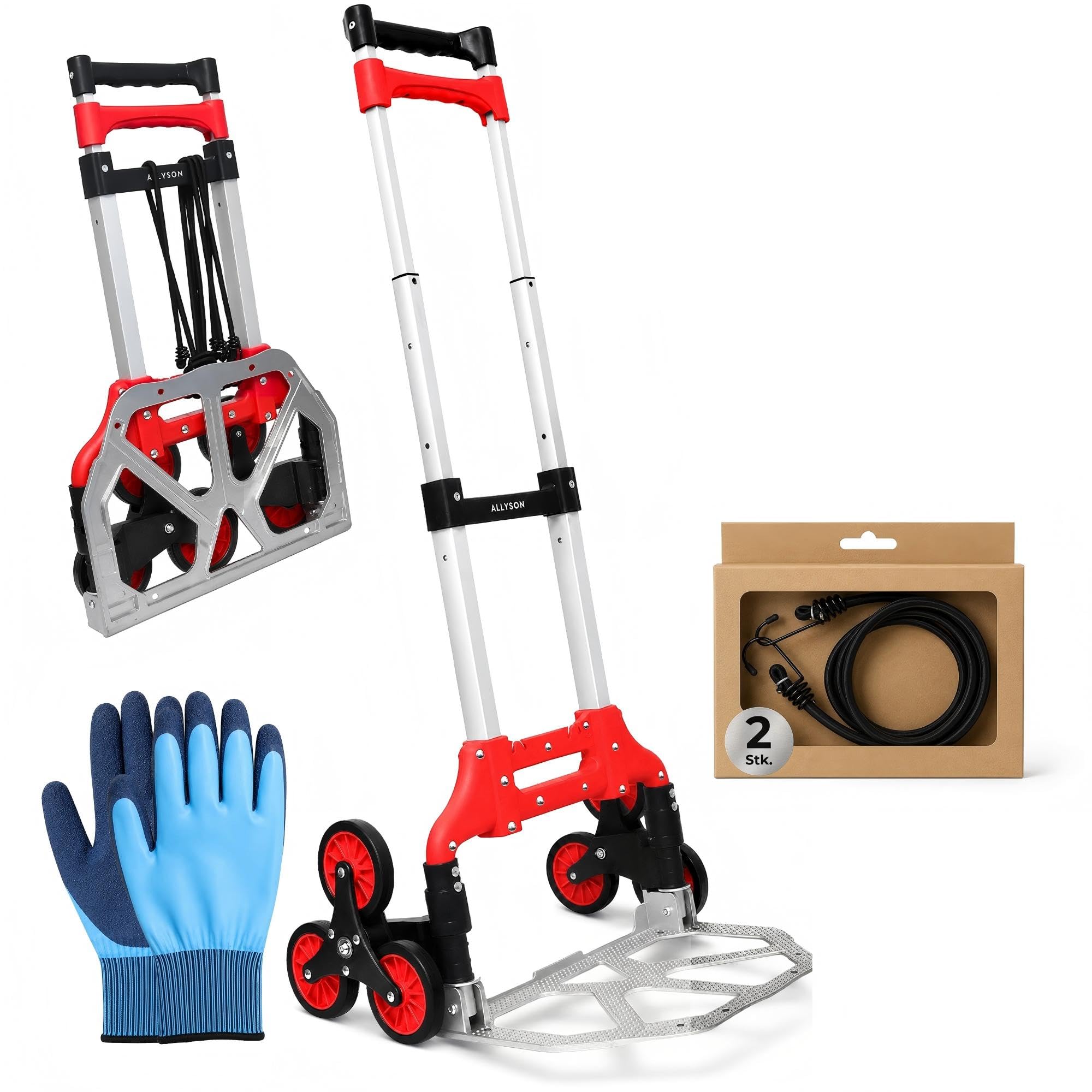 allyson-sackkarre-treppensteiger-klappbar-rot-80kg-6-rad image 1