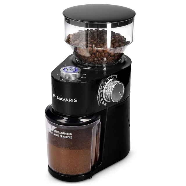 navaris-kitchen-elektrische-kaffeem-hle-scheibenmahlwerk-schwarz-250g image 1