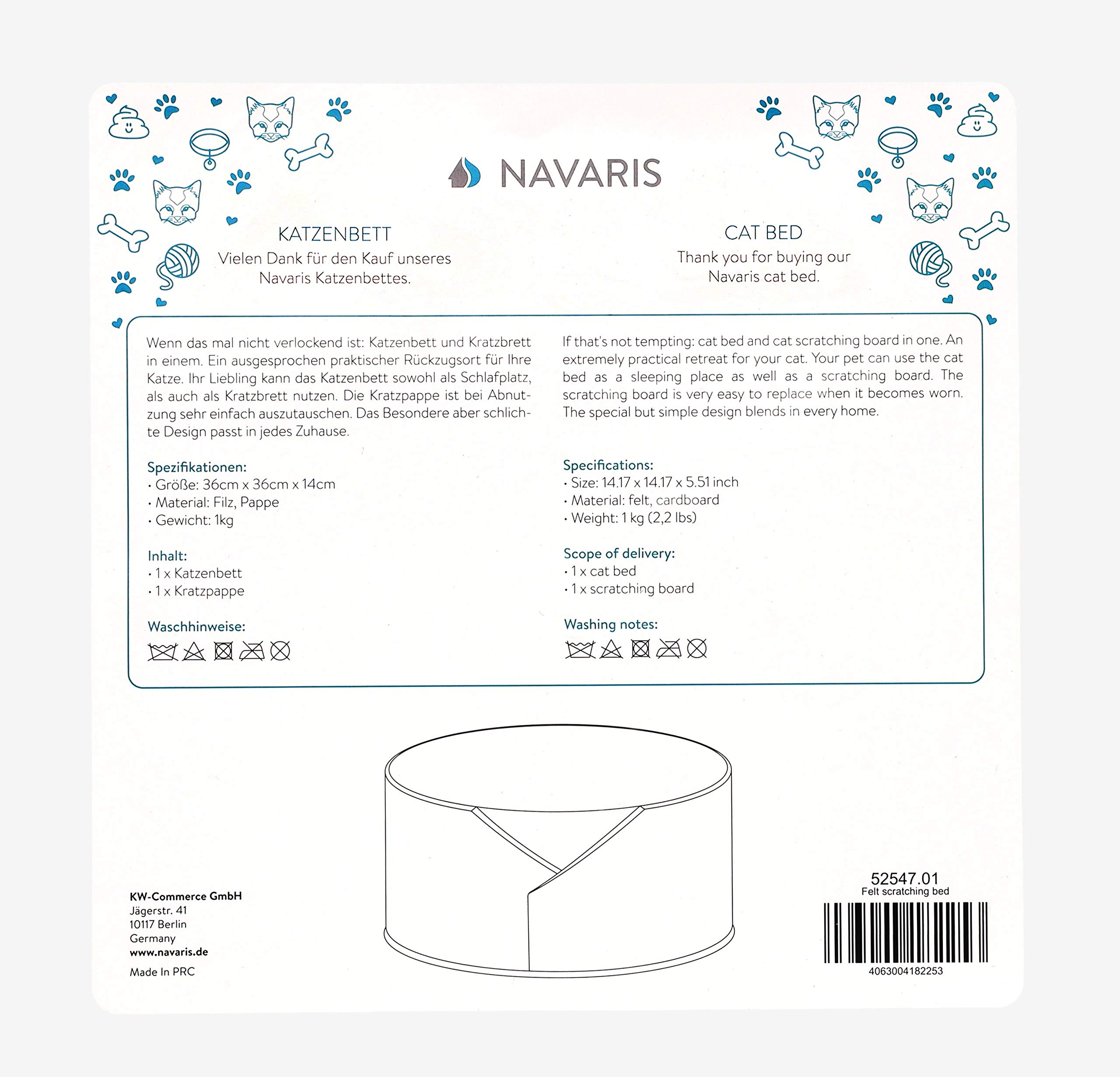 navaris-kratzbrett-katze-36x36x14cm-pappe-filz-kratzpappe image 7