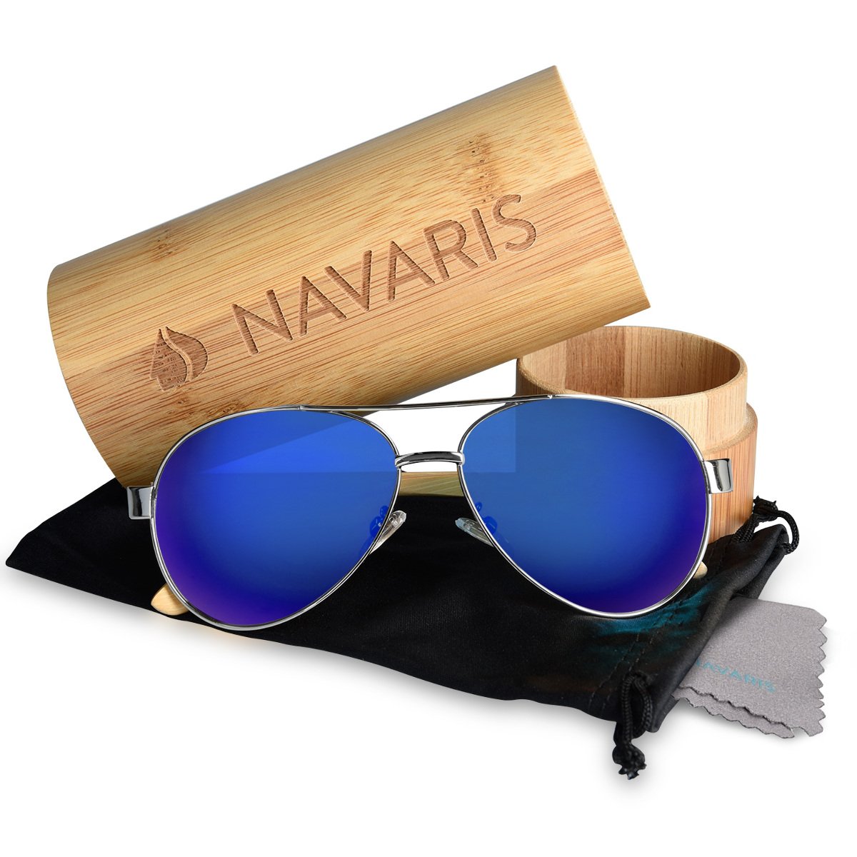 navaris-beauty-fliegerbrille-polarisiert-holz-sonnenbrille image 4