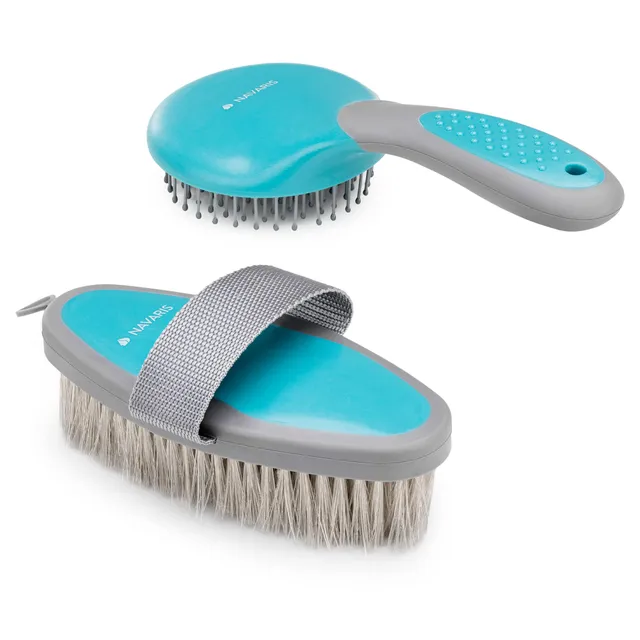 navaris-animals-pferdepflege-set-2tlg-m-hnenb-rste-kard-tsche image 1