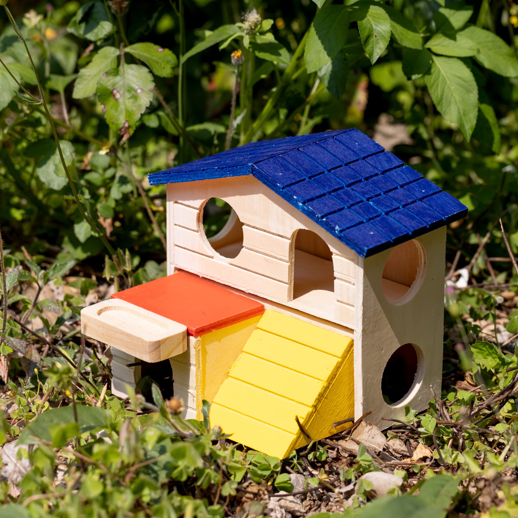 navaris-living-hamsterhaus-holz-bunt-2-etagen-spielhaus image 3