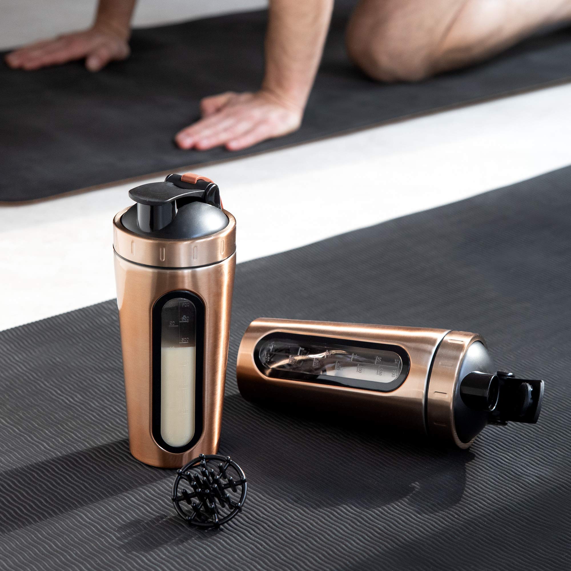 navaris-protein-shaker-edelstahl-750ml-eiwei-shaker-mit-ball-2 image 2