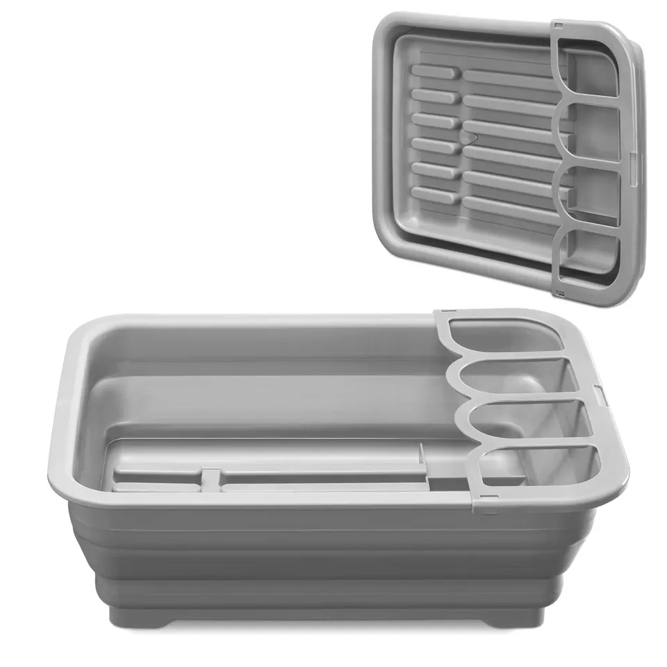 navaris-kitchen-geschirrkorb-abtropfgestell-faltbar-mit-abfluss image 1