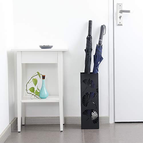 navaris-living-schirmst-nder-ginkgo-schwarz-metall-48-cm image 7