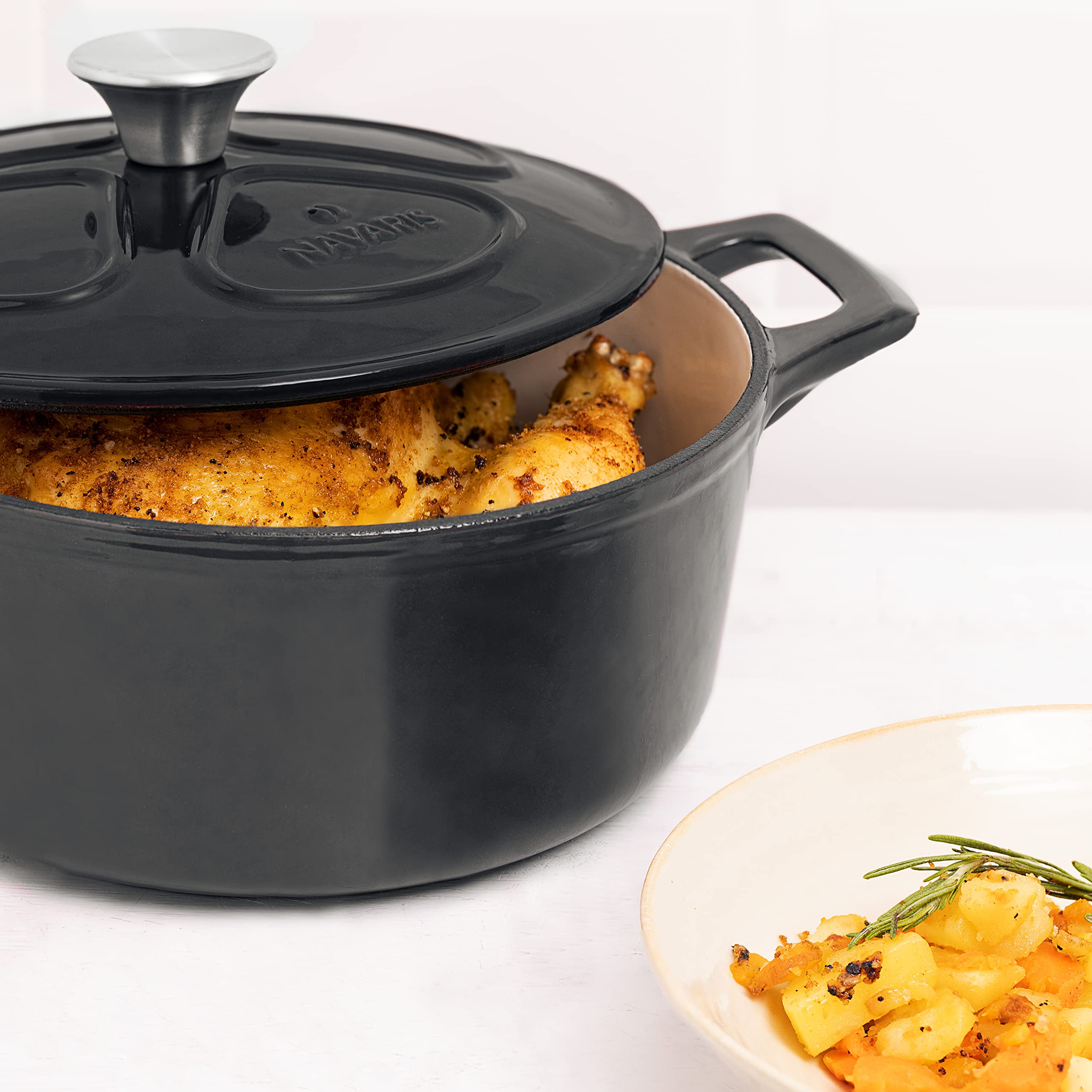 navaris-kitchen-gusseisen-topf-3-5-l-24-cm-schwarz image 6